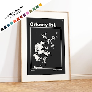 Orkney Islands Kartendruck - Benutzerdefinierte Optionen / Farben erhältlich - Drucke oder gerahmte Drucke - Orkney, Schottland - Benutzerdefinierter Text für Geschenk