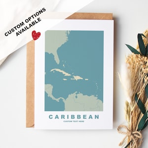 Caribische wenskaart - aangepaste opties beschikbaar - kraftenvelop inbegrepen - jubileum - verjaardag - verrassingsreis - aangepaste kaart