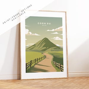 Corn Du - Gales - Cartel de viaje - Impresión de viaje - Impresión - Cartel - Arte de pared