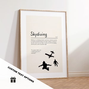 Fallschirmsprung Definition Print - Benutzerdefinierte Text- / Zitatoptionen - Individuelles Geschenk - Gerahmt oder Leinwand - Zitat Druck - verschiedene Farben erhältlich