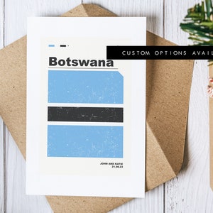 Botswana Grußkarte - Individuelle Grußkarte - Botswana Flagge - Blanko Karte - Recycling Umschlag inklusive - Botswana Grußkarte - Geburtstag