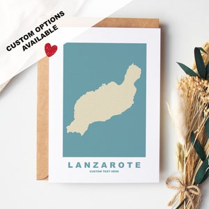 Lanzarote -Grußkarte - benutzerdefinierte Optionen verfügbar - Recycling -Umschlag enthalten