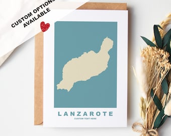 Lanzarote Greeting Card - Custom Options Available - Kraft Envelope Included - Anniversary - Birthday - Surprise Trip - Custom Card