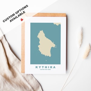 Carte de voeux en Kythira - Options personnalisées disponibles - Enveloppe recyclée incluse