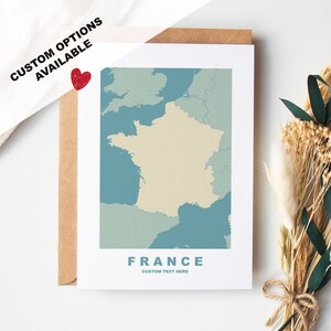 Carte de voeux de France - Options personnalisées disponibles - Enveloppe recyclée incluse