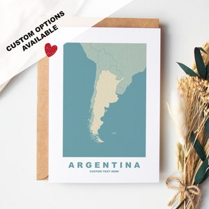 Cartão de felicitações da Argentina - Opções personalizadas disponíveis - Envelope Kraft incluído - Aniversário - Aniversário - Viagem surpresa - Cartão personalizado