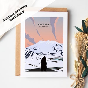 Katmai Grußkarte - Katmai National Park - US National Parks Grußkarten - Umschlag inklusive - Weiße Recycling Karte