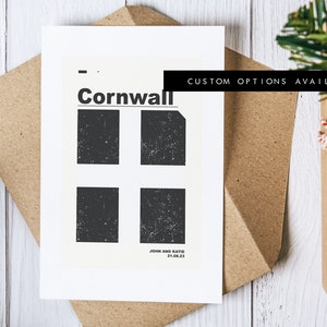 Cartão de felicitações Cornwall - Cartão de felicitações personalizado - Cartão em branco - Envelope reciclado incluído - Cartão de felicitações - Aniversário - Aniversário - Viagem