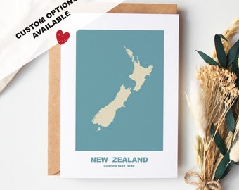 New Zealand Greeting Card - Custom Options Available - Kraft Envelope Included - Anniversary - Birthday - Surprise Trip - Custom Card