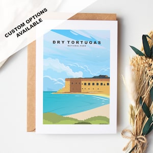 Tarjeta de felicitación de Dry Tortugas - Parque Nacional Dry Tortugas - Tarjetas de felicitación de parques nacionales de EE. UU. - Sobre incluido - Tarjeta reciclada blanca
