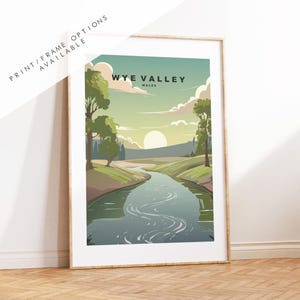 Wye Valley - Gales - Cartel de viaje - Impresión de viaje - Impresión - Cartel - Arte de pared