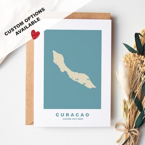 Tarjeta de felicitación de Curacao - Opciones personalizadas disponibles - Sobre reciclado incluido