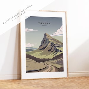 Tryfan - Gales - Cartel de viaje - Impresión de viaje - Impresión - Cartel - Arte de pared