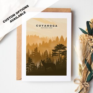 Tarjeta de felicitación del valle de Cuyahoga - Parque nacional del valle de Cuyahoga - Tarjetas de felicitación de los parques nacionales de EE. UU. - Sobre incluido - Tarjeta reciclada blanca