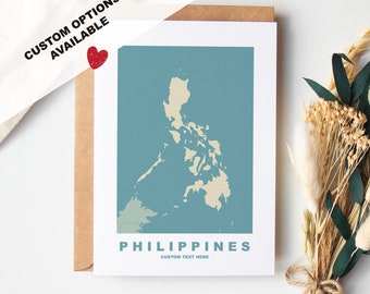 Philippines Greeting Card - Custom Options Available - Kraft Envelope Included - Anniversary - Birthday - Surprise Trip - Custom Card