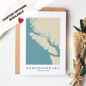 Vancouvereiland-wenskaart - aangepaste opties beschikbaar - kraftenvelop inbegrepen - jubileum - verjaardag - verrassingsreis - aangepaste kaart