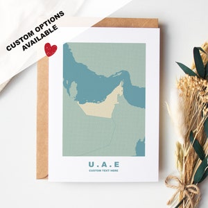 Tarjeta de felicitación de los Emiratos Árabes Unidos - Opciones personalizadas disponibles - Sobre Kraft incluido - Aniversario - Cumpleaños - Viaje sorpresa - Personalizado