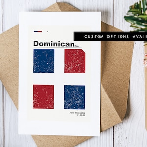 Cartão de felicitações da República Dominicana - Cartão de felicitações personalizado - Cartão em branco - Envelope reciclado incluído - Cartão de felicitações da República Dominicana