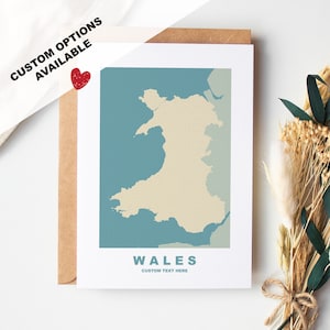 Wales-wenskaart - aangepaste opties beschikbaar - kraftenvelop inbegrepen - jubileum - verjaardag - verrassingsreis - aangepaste kaart