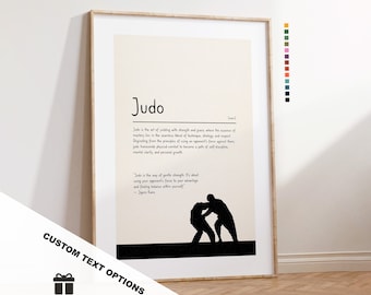 Judo Definition Print - Custom Text/Quote Options - Customised Gift - Framed or Canvas - Quote Print - Different Colours Available