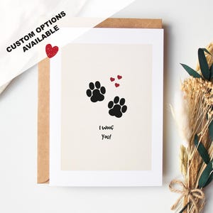 Je vous fais cadeau - carte de Saint Valentin chien - carte de Saint Valentin - Options de texte personnalisées - carte de Saint Valentin - carte pour petite amie - carte pour femme