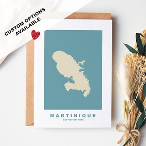 Martinique-wenskaart - aangepaste opties beschikbaar - kraftenvelop inbegrepen - jubileum - verjaardag - verrassingsreis - aangepaste kaart