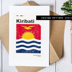 Kiribati Grußkarte - Individuelle Grußkarte - Blanko Karte - Recycling Umschlag inklusive - Grußkarte - Geburtstag - Jubiläum - Reise