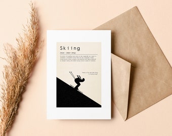 Skiing Greeting Card - Blank Card - Recycled Envelope Included - Skiing - Skiing Card - Card for Skier - Birthday - Christmas - Xmas