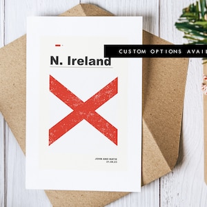 Tarjeta de felicitación de Irlanda del Norte - Tarjeta de felicitación personalizada - Tarjeta en blanco - Sobre reciclado incluido - Tarjeta de felicitación - Cumpleaños - Aniversario