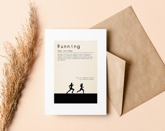 Running Greeting Card - Blank Card - Recycled Envelope Included - Running - Running Card - Card for Runner - Birthday - Xmas -