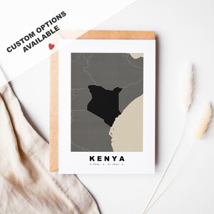 Tarjeta de felicitación personalizada de Kenia - Sobre Kraft incluido - Texto personalizado - Tarjeta de felicitación de Kenia - Aniversario - Viaje sorpresa - Cumpleaños