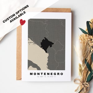 Cartão de felicitações personalizado de Montenegro - Envelope Kraft incluído - Texto personalizado - Cartão de felicitações de Montenegro - Aniversário - Viagem surpresa - Aniversário