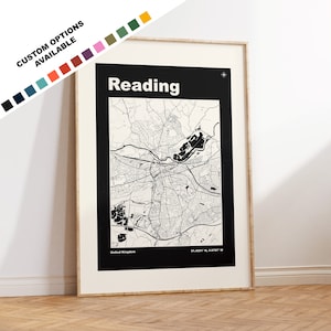 Impression de lecture - impression de carte - moderne milieu du siècle - rétro - vintage - contemporain - impression de lecture - carte - poster de carte - cadeau - Berkshire