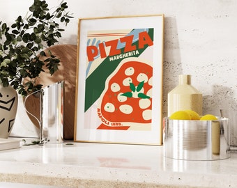 Pizza Print - Italian Food Poster - Pizza Margherita - Napoli