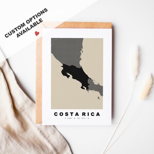 Carte de voeux personnalisée Costa Rica - enveloppe Kraft incluse - texte personnalisé - carte de voeux Costa Rica - anniversaire - voyage surprise