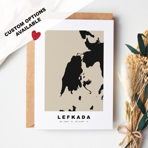 Tarjeta de felicitación personalizada de Lefkada - Sobre Kraft incluido - Texto personalizado - Tarjeta de felicitación - Tarjeta personalizada - Lefkada - Λευκάδα - Grecia