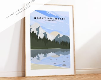 Rocky Mountain National Park Print - US National Park Poster - Prints, Framed or Canvas - USA National Parks -  Rocky Travel Poster