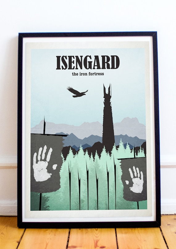 Isengard Lord Of The Rings Hobbit Travel Poster Style Etsy