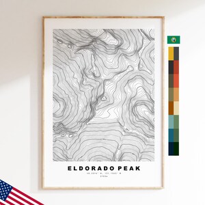 Eldorado Peak Druck - Vereinigte Staaten - Konturkarte - Topographie - Topografische Karte - Druck - Poster - Kartendruck