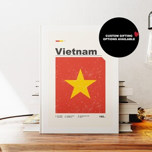 Carnet Vietnam - Drapeau - A5 ou A4 - Carnet de cartes - Carnet à couverture rigide - Carnet à reliure à anneaux - Ligné - Graphique - Papier ordinaire - Petit cadeau - Cadeau