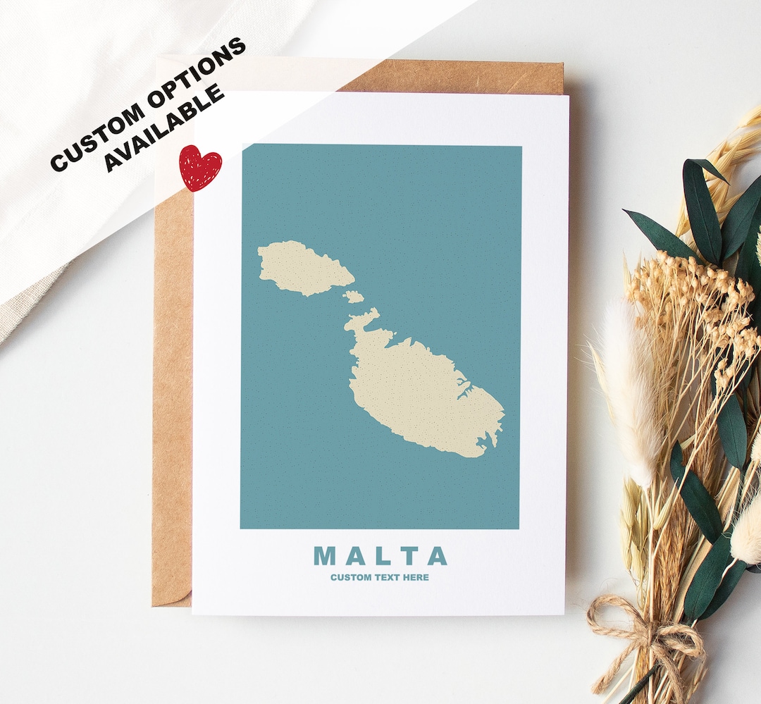 Malta Greeting Card Custom Options Available Recycled Envelope Included
