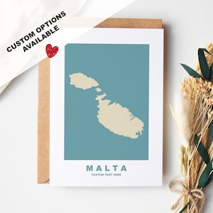 Malta-wenskaart - aangepaste opties beschikbaar - kraftenvelop inbegrepen - jubileum - verjaardag - verrassingsreis - aangepaste kaart