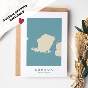 Cartão de felicitações Lombok - Opções personalizadas disponíveis - Envelope Kraft incluído - Aniversário - Aniversário - Viagem surpresa - Cartão personalizado