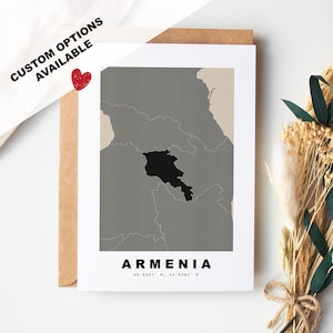 Tarjeta de felicitación personalizada de Armenia - Sobre Kraft incluido - Texto personalizado - Tarjeta de felicitación de Armenia - Aniversario - Viaje sorpresa - Cumpleaños