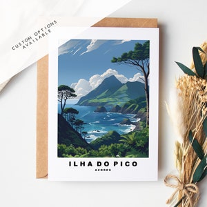 Cartão de felicitações da Ilha do Pico - Cartão de felicitações personalizado - Cartão em branco - Envelope reciclado incluído - Cartão de felicitações - Aniversário - Aniversário - Viagem