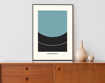 Minimalist Uranus Print - Solar System Print - Minimalist Wall Art - Mid Century - Wall Art - Minimalist - Home Decor - Print - Poster