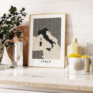 Impression de l'Italie - Impression de carte personnalisée - Options de texte personnalisées pour le cadeau - Options de cadres/toile - Impression de carte de Style vintage