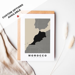 Cartão de felicitações personalizado Marrocos - Envelope Kraft incluído - Texto personalizado - Cartão de felicitações Marrocos - Aniversário - Viagem surpresa - Aniversário