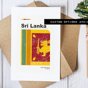 Carte de voeux Sri Lanka - carte de voeux personnalisée - carte vierge - enveloppe recyclée incluse - carte de voeux - anniversaire - anniversaire - voyage