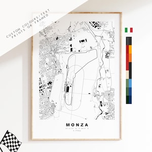 Monza - Carte du Grand Prix - Racetrack Print - Map Art - Wall Art - Formule 1 - Motosport